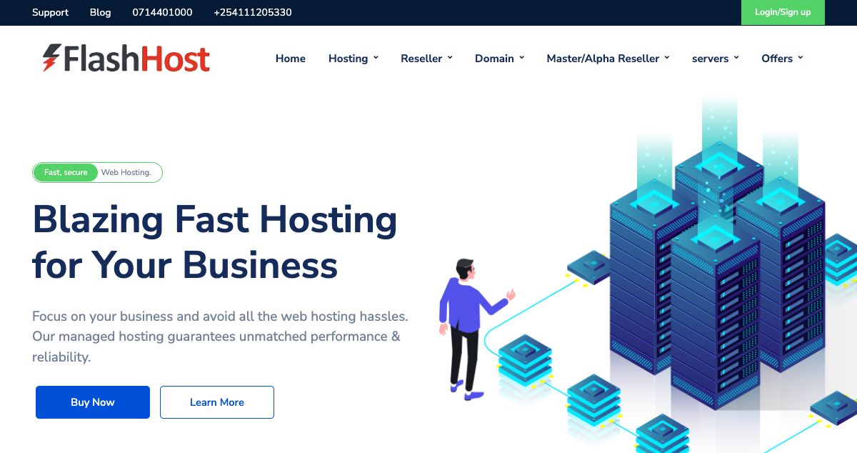 Homepage of FLASH HOST LIMITED hosting