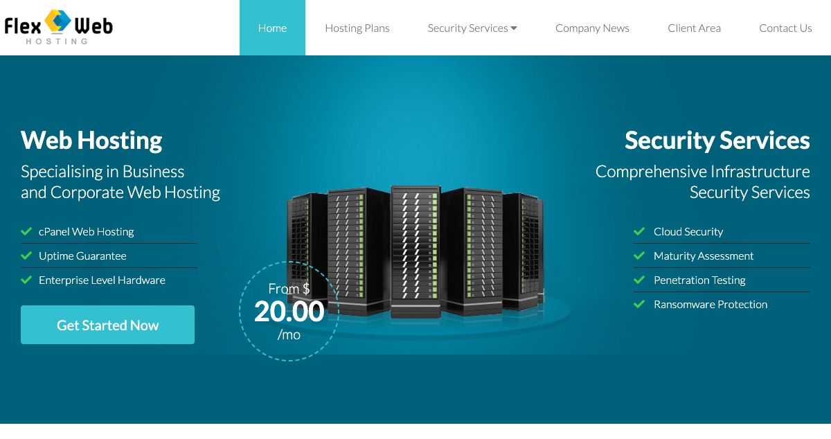 Homepage of Flex Web Hosting hosting