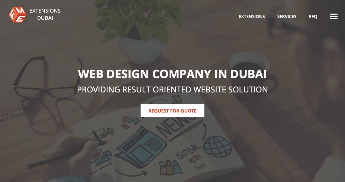 Homepage of FME Extensions Dubai hosting