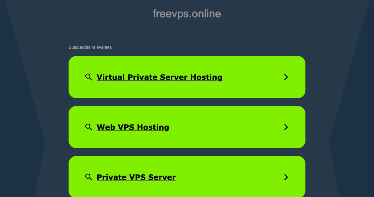 Homepage of FreeVPS.online hosting