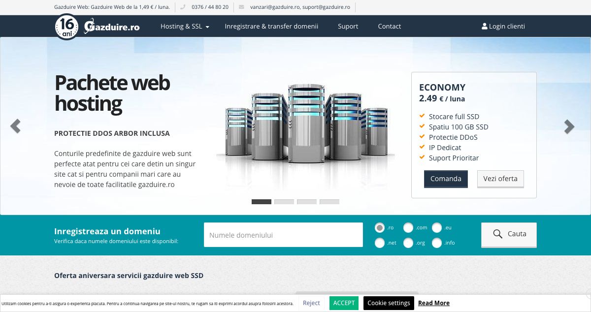 Homepage of Gazduire Web SRL hosting