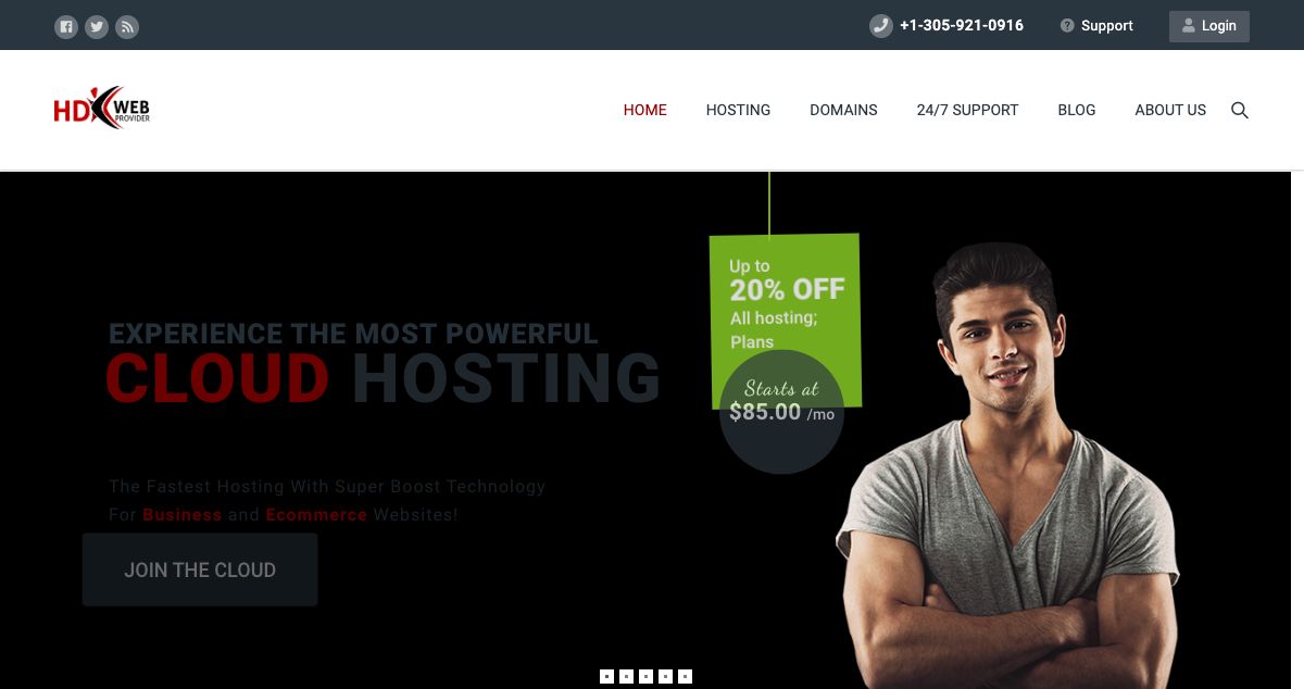 Homepage of HDWEBPROVIDER hosting