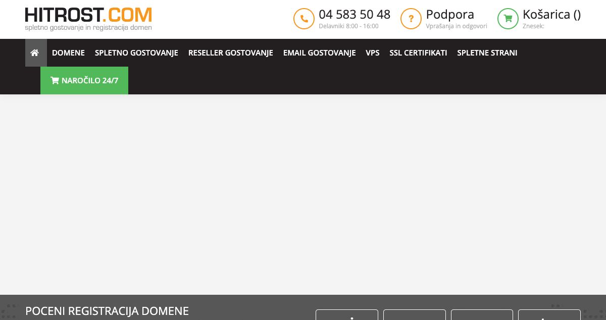 Homepage of HITROST.COM d.o.o. hosting