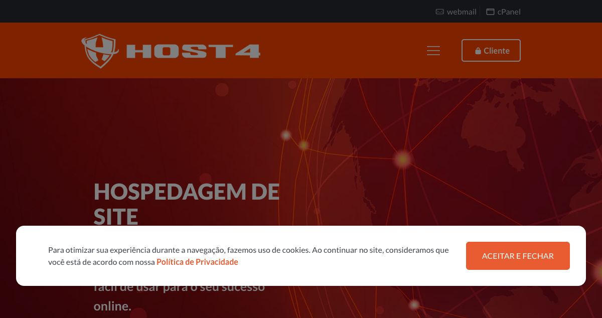 Homepage of HOST4 hosting