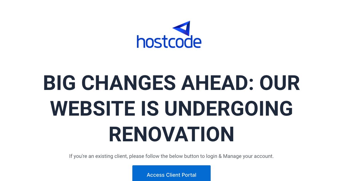 Homepage of Hostcode Lab hosting