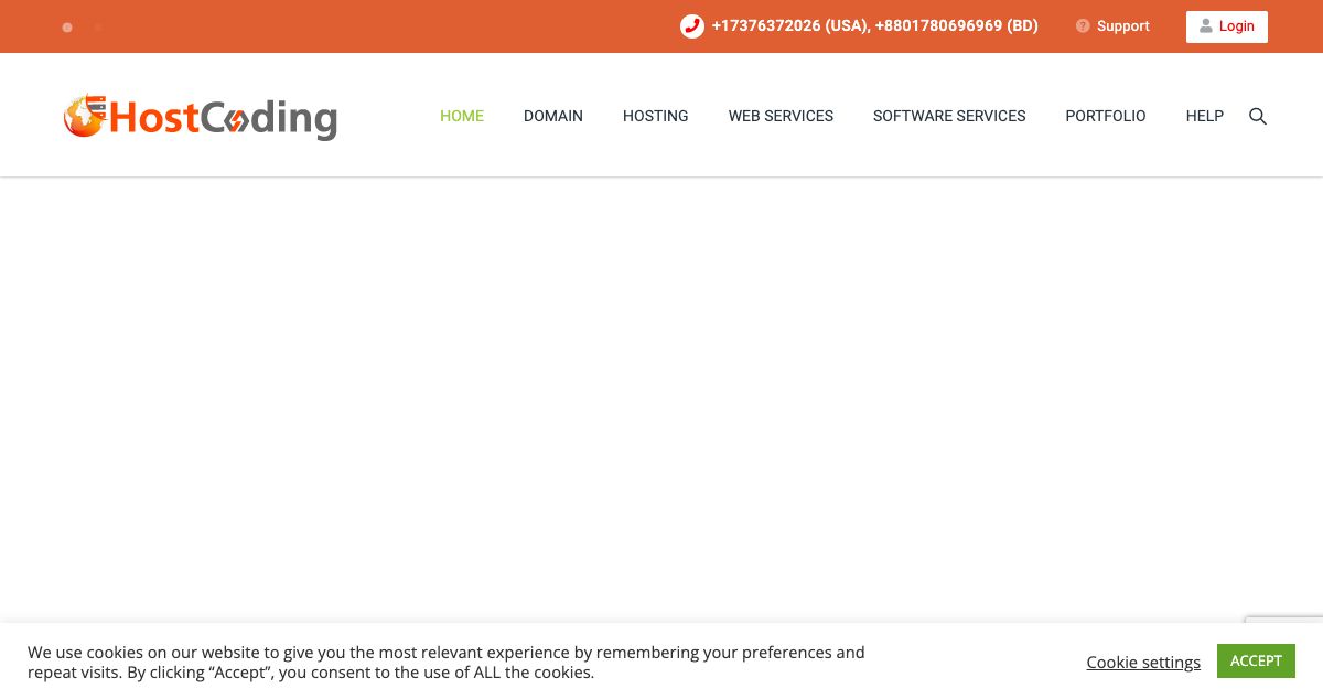 Homepage of Hostcoding hosting