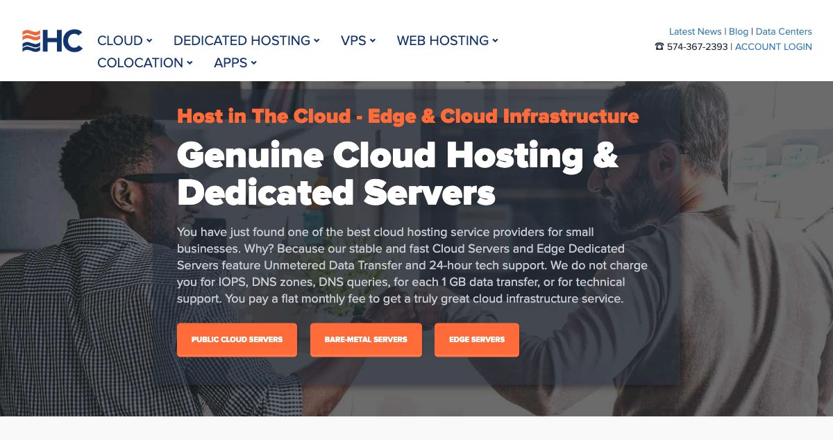 Homepage of Host Color hosting