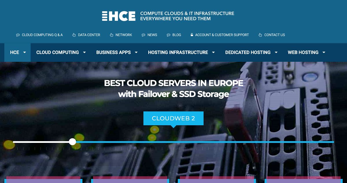 Homepage of Host Color Europe hosting