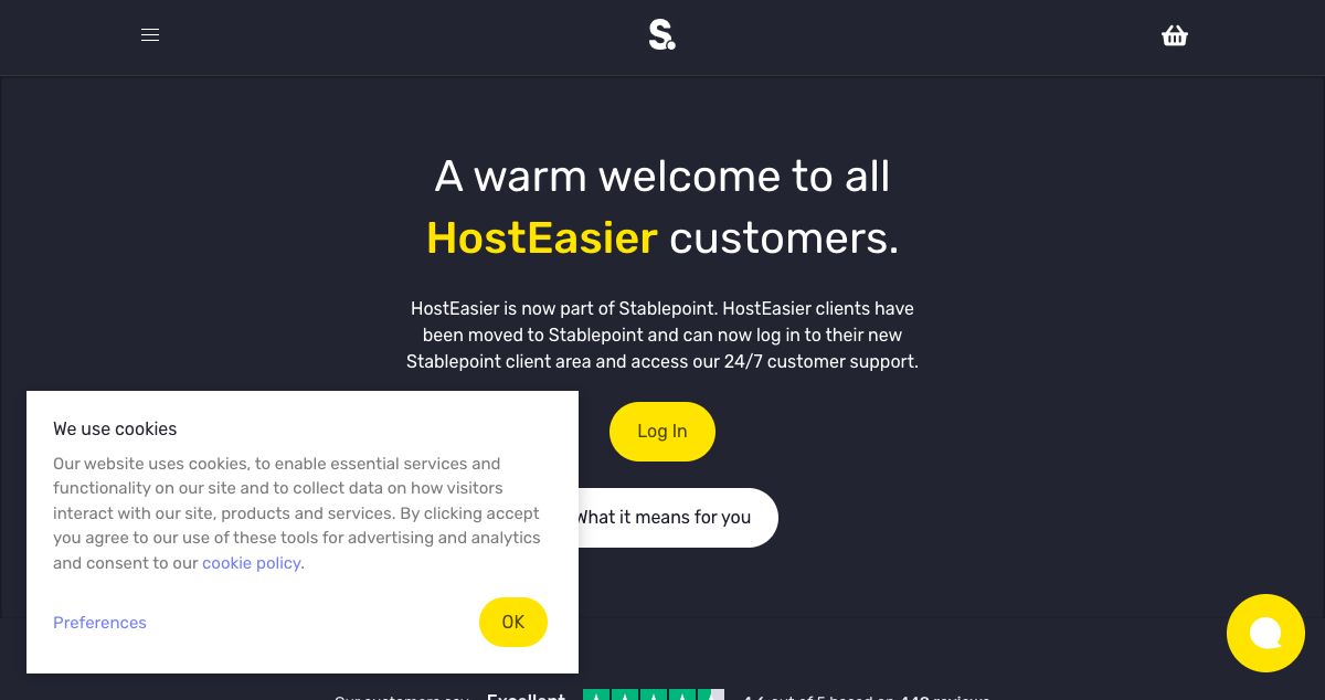 Homepage of Host Easier hosting