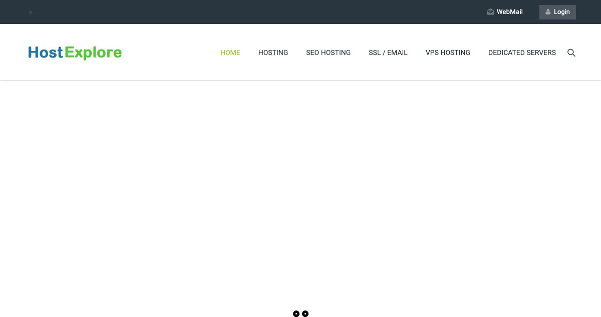 Homepage of HostExplore hosting