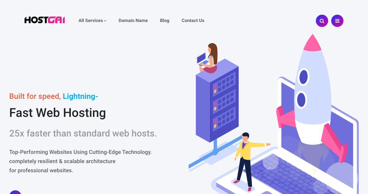 Homepage of Hostgai.com hosting