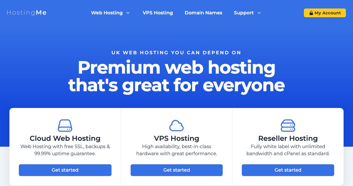 Homepage of Hosting Me hosting