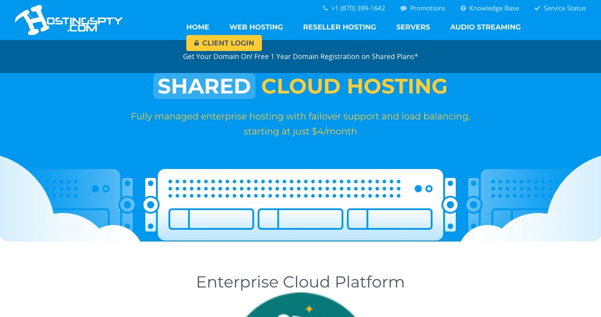 Homepage of HostingsPTY hosting