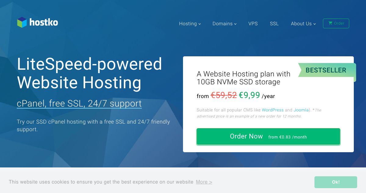 Homepage of cPanel Web Hosting – HOSTKO hosting