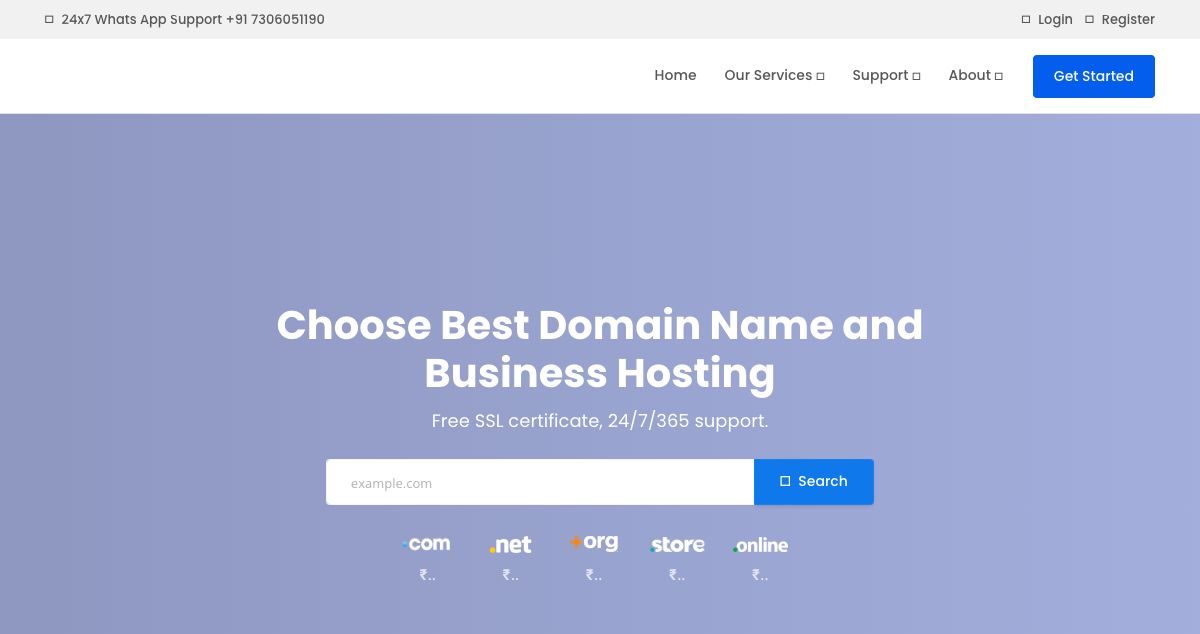 Homepage of Hostmargin hosting