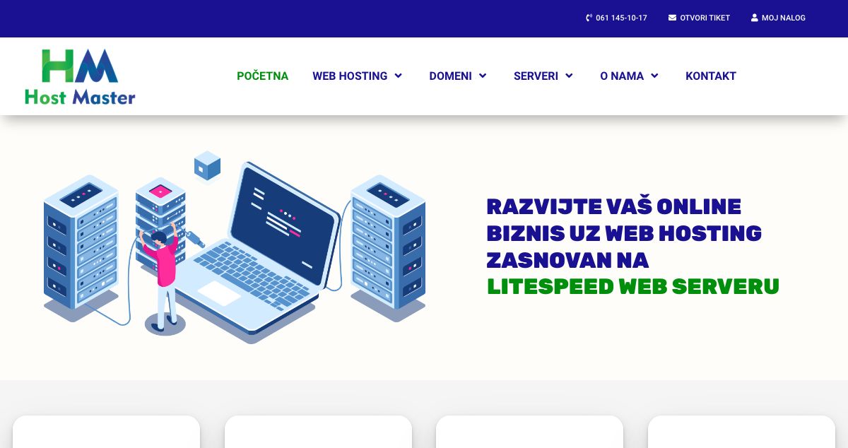 Homepage of Host Master hosting