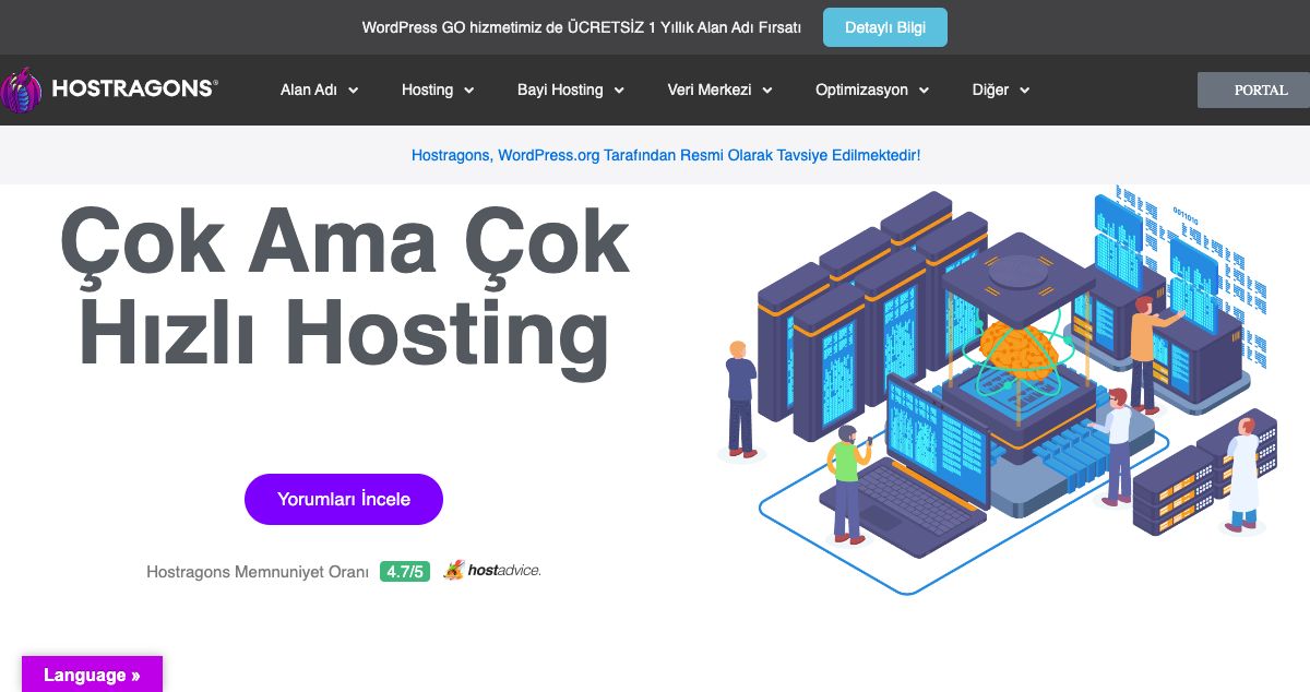 Homepage of Hostragons® hosting