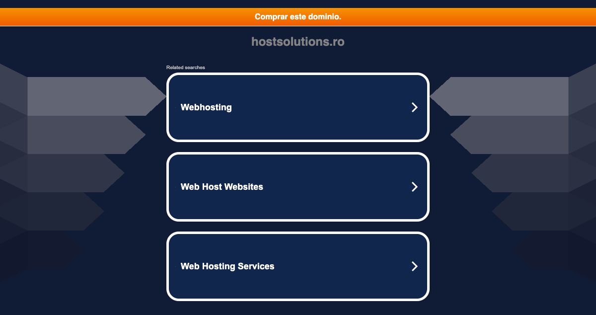 Homepage of HostSolutions.ro hosting