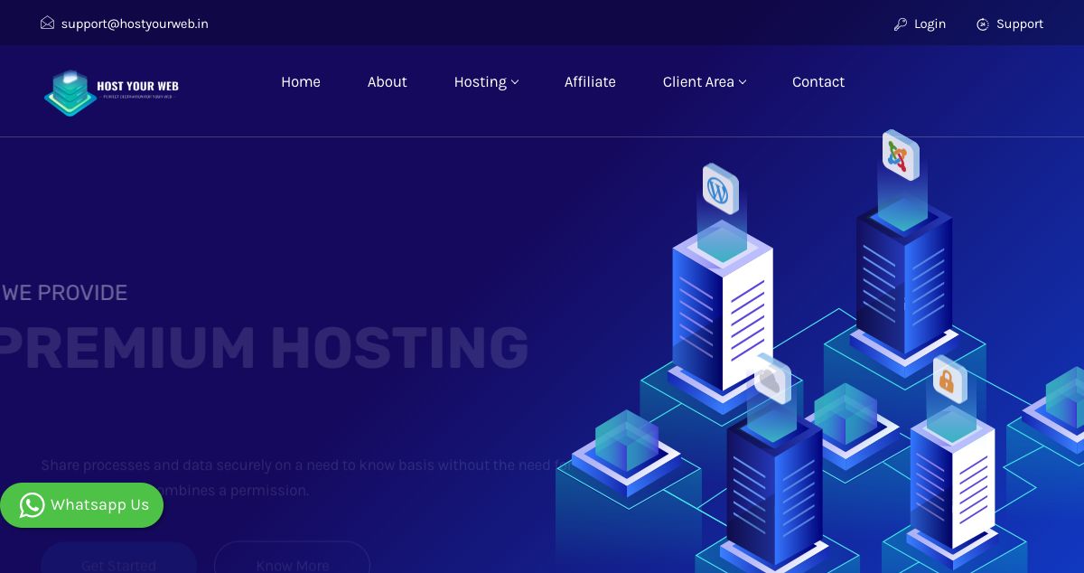 Homepage of Host Your Web hosting