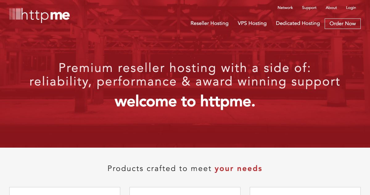 Homepage of HTTPme hosting