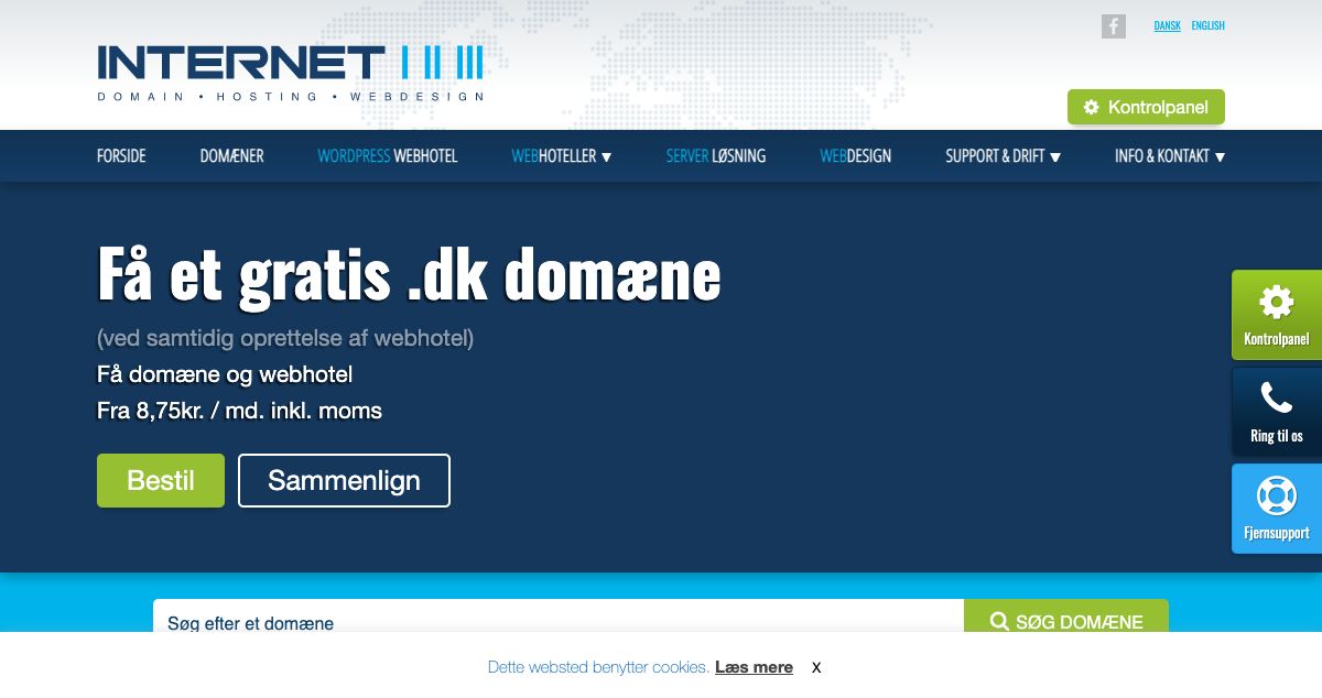 Homepage of Internet 123 hosting