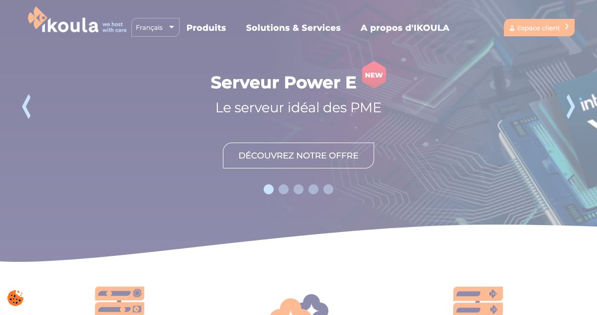 Homepage of Ikoula hosting