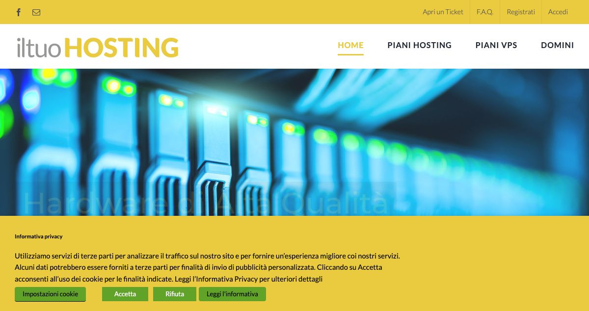 Homepage of IlTuoHosting hosting