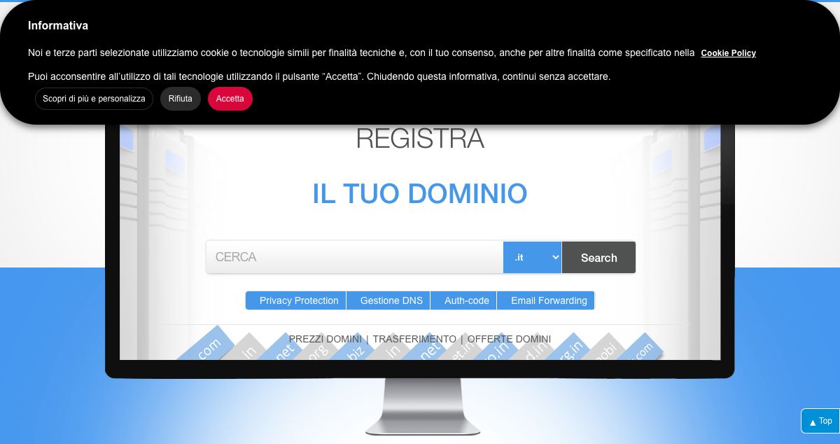 Homepage of IlTuoSpazioWeb hosting