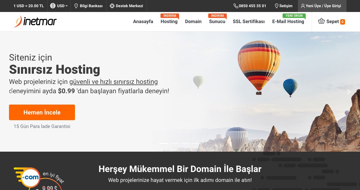 Homepage of Inetmar hosting