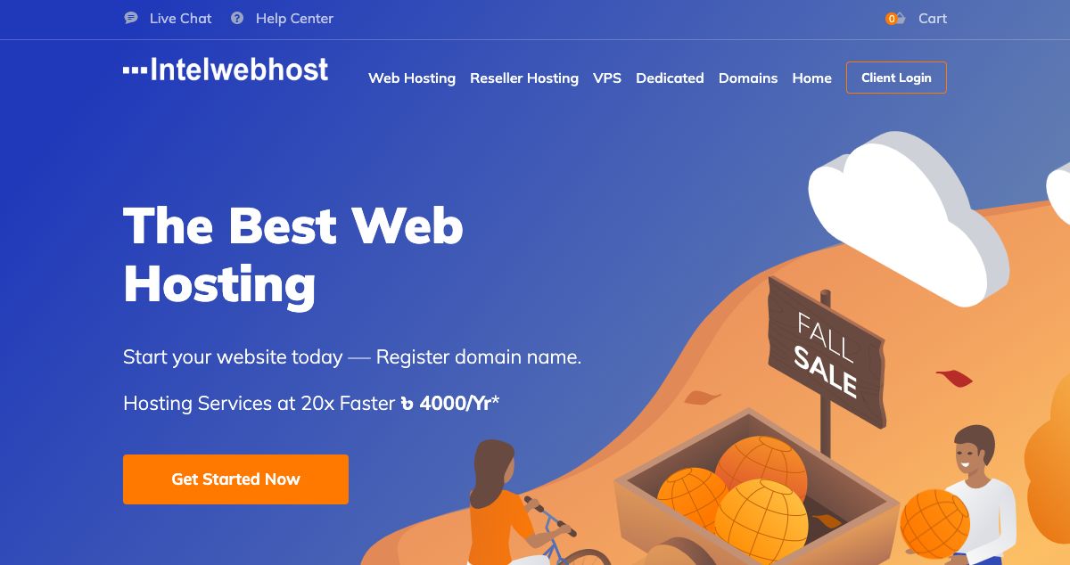 Homepage of Intelwebhost LLC hosting