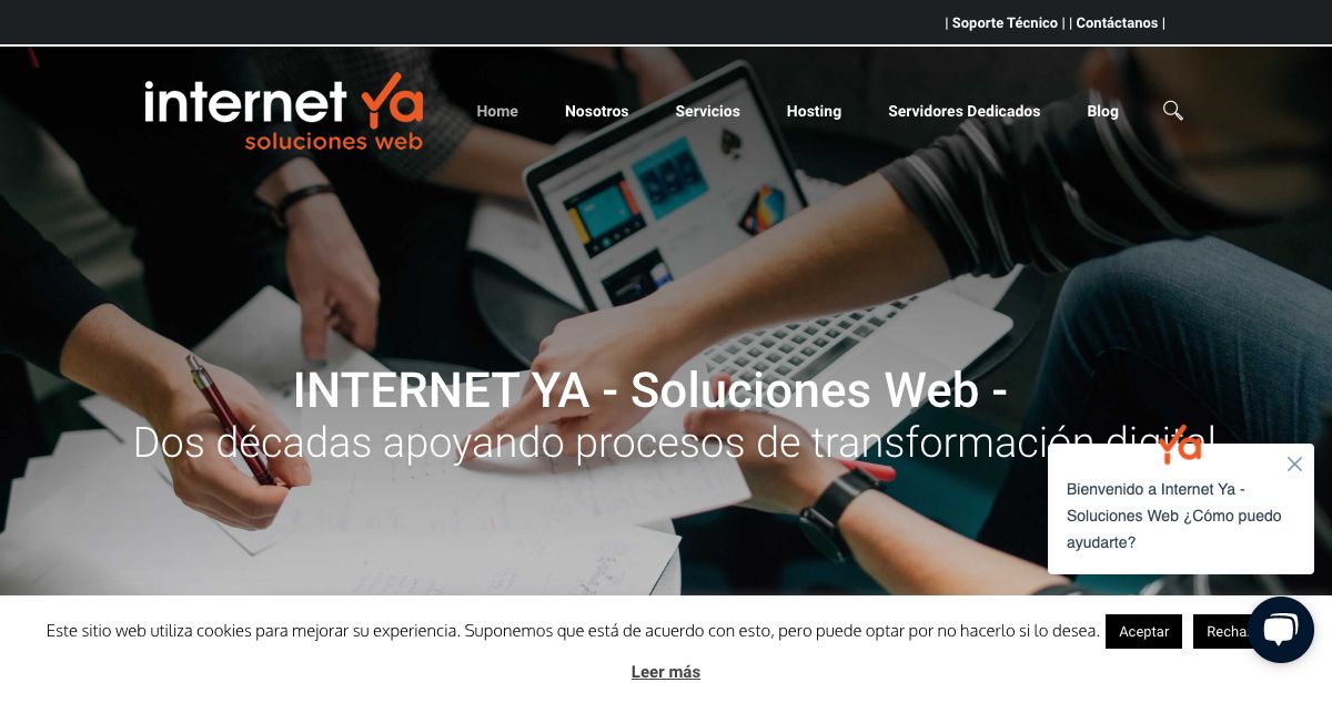 Homepage of INTERNET YA hosting