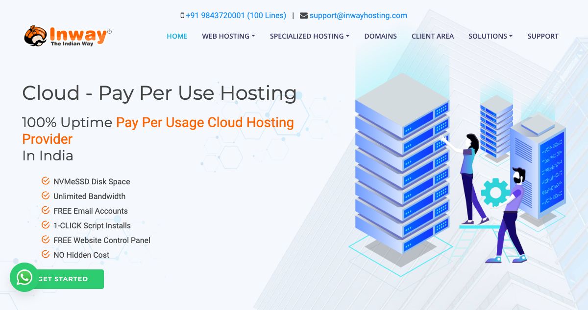 Homepage of Inway Hosting hosting