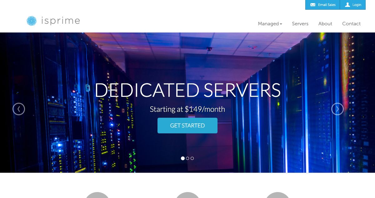 Homepage of ISPRIME hosting