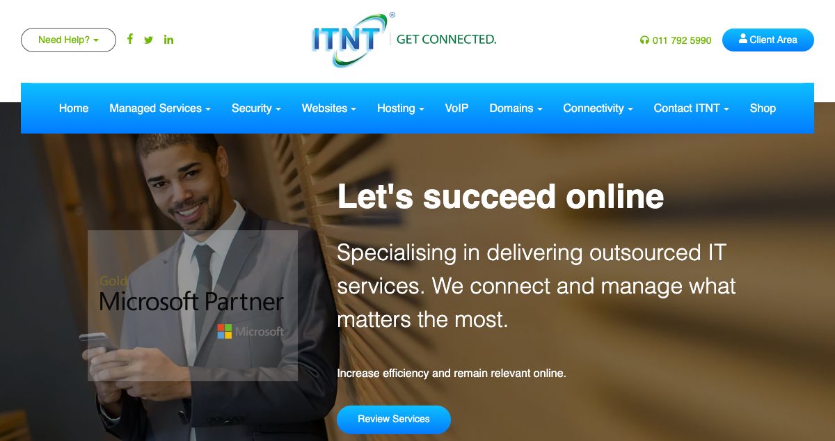 Homepage of ITNT hosting