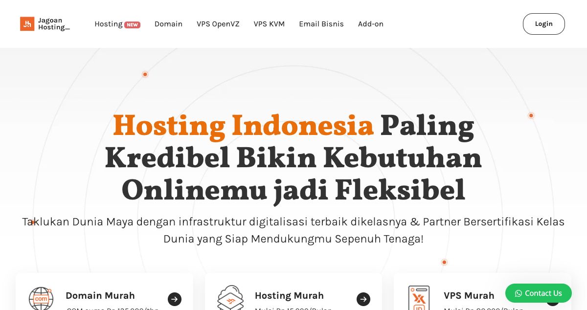 Homepage of JagoanHosting hosting