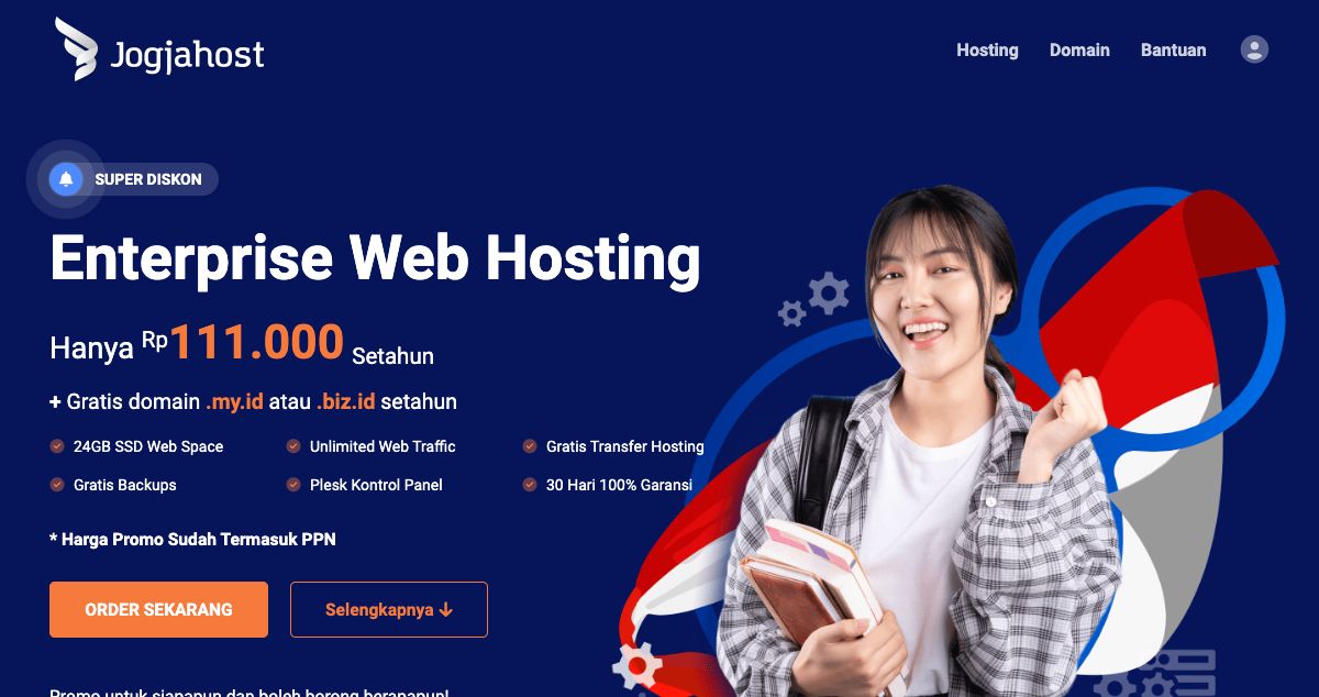 Homepage of JogjaHost hosting