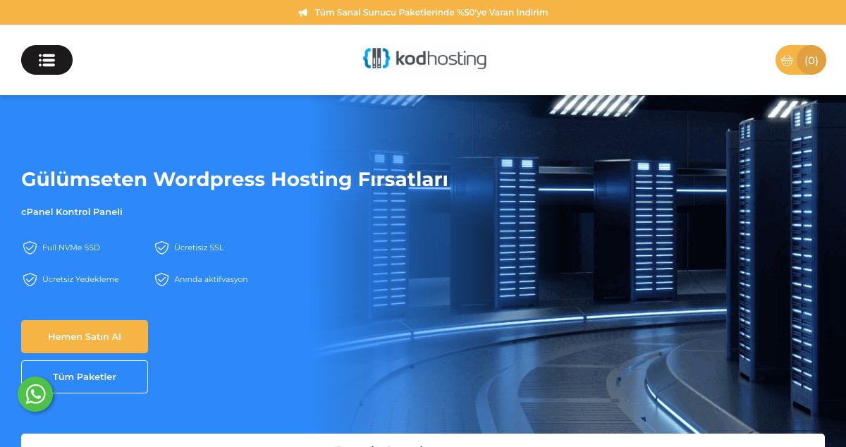 Homepage of Kod Hosting hosting