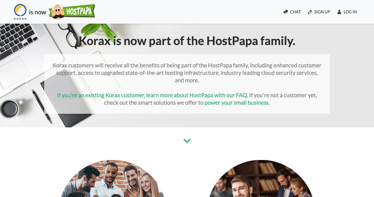 Homepage of Korax hosting