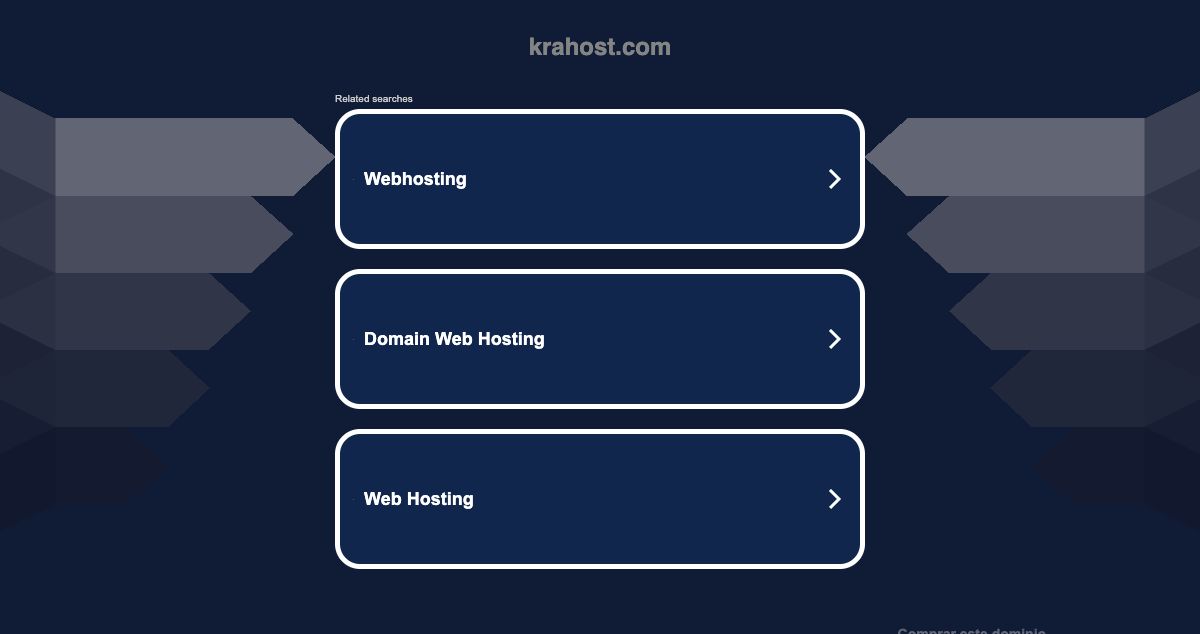 Homepage of KRAHOST hosting