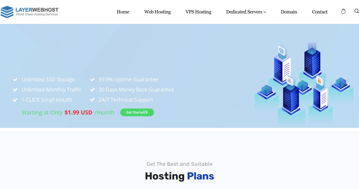 Homepage of Layer Webhost hosting