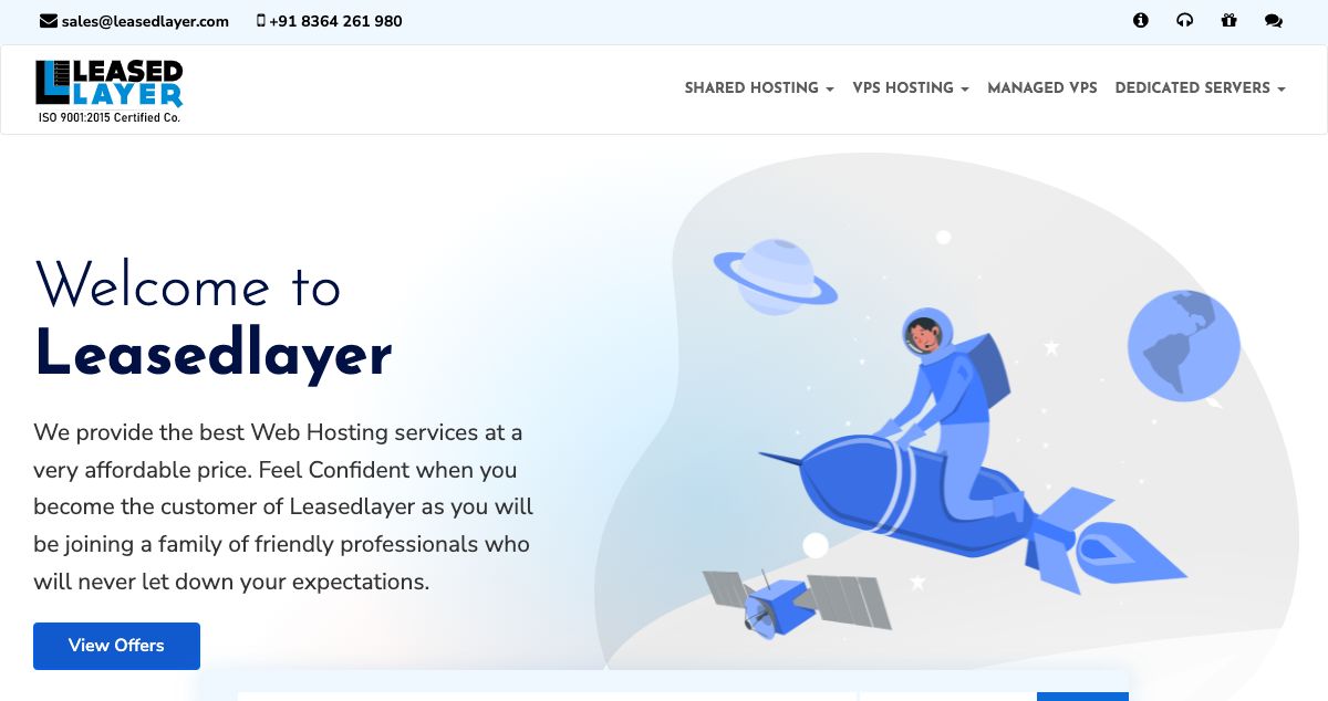 Homepage of Leasedlayer hosting