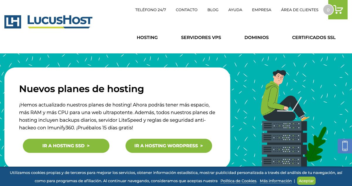 Homepage of LucusHost hosting