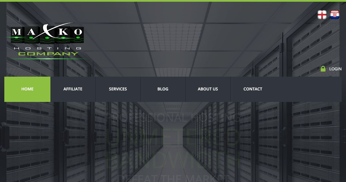 Homepage of MAXKO Hosting hosting