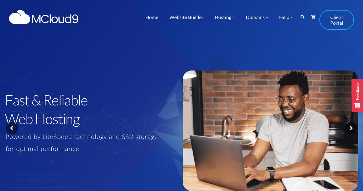 Homepage of MCloud9 hosting