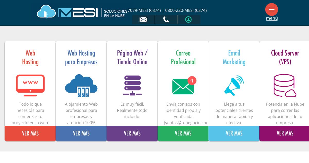 Homepage of MESI hosting