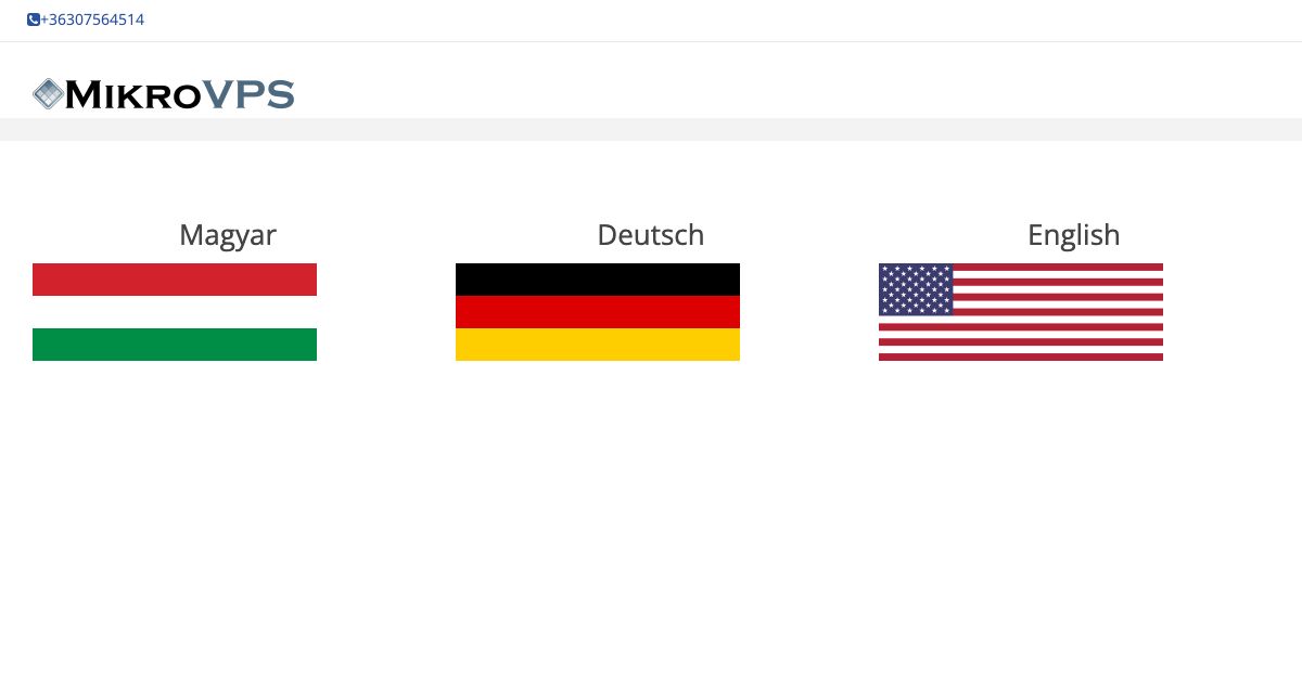 Homepage of MikroVPS Kft. hosting