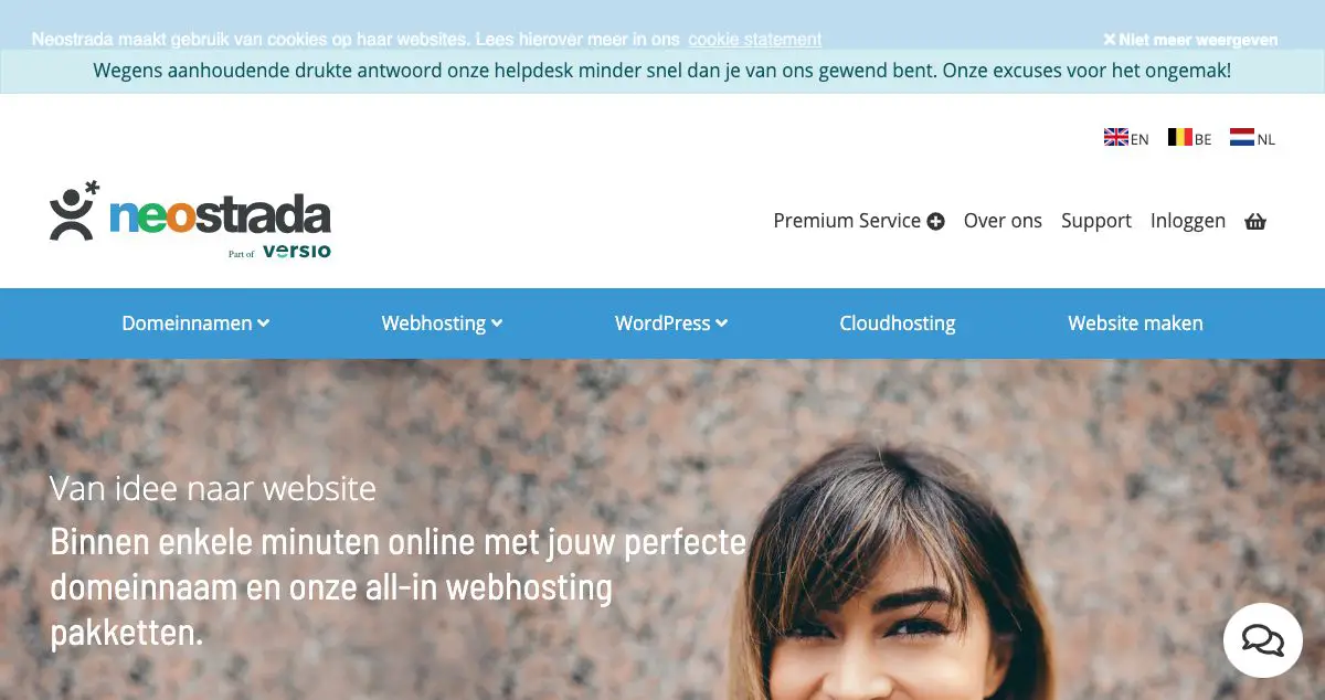 Homepage of Neostrada hosting
