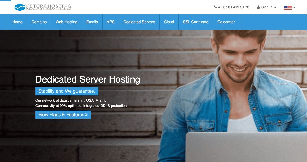 Homepage of NetcroHosting hosting