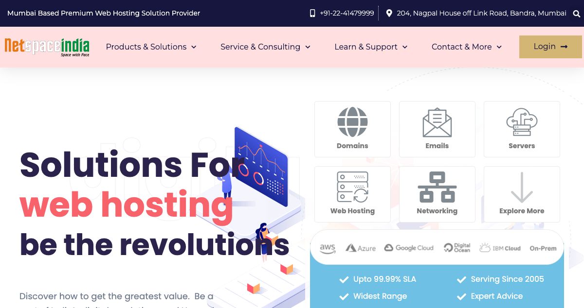 Homepage of Netspace (India) hosting