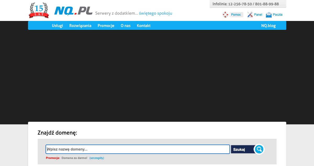 Homepage of NQ.pl hosting